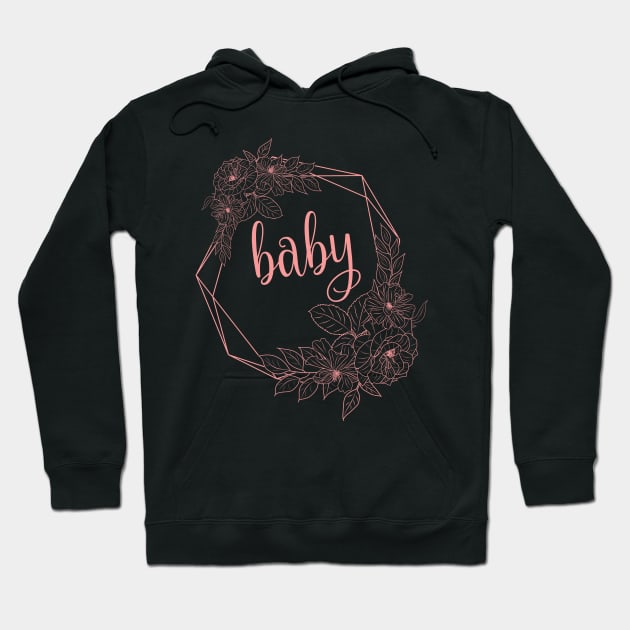 Baby Little Sis cute pink typography for big sister gift for younger sister brother Hoodie by BoogieCreates